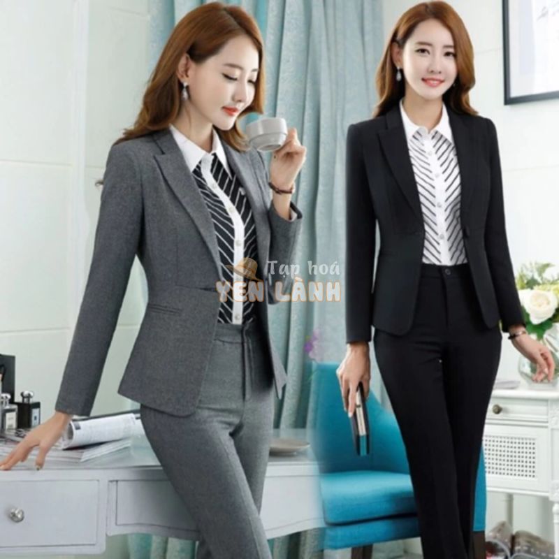 Set bộ vest cao cấp 2 lớp gồm áo vest và quần tây size M L XL bao đẹph