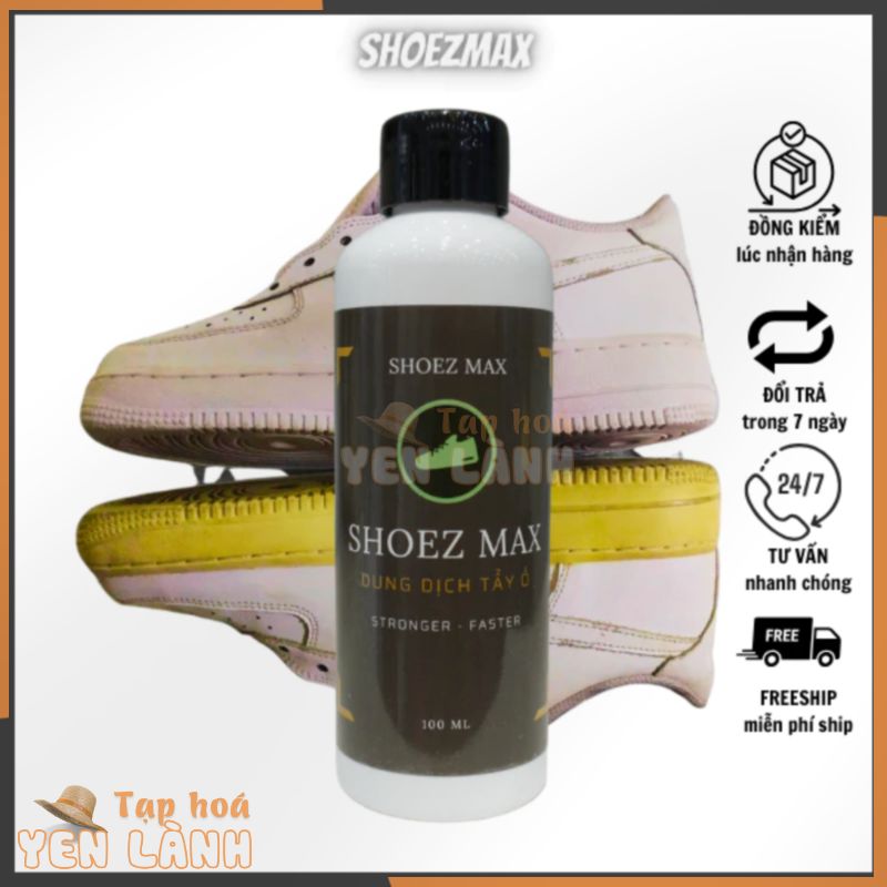 Dung Dịch Tẩy Ố Vàng Đế Giày Cao Su Bộ/Lọ Vệ Sinh Làm Trắng Giày Shoez Max 100ml