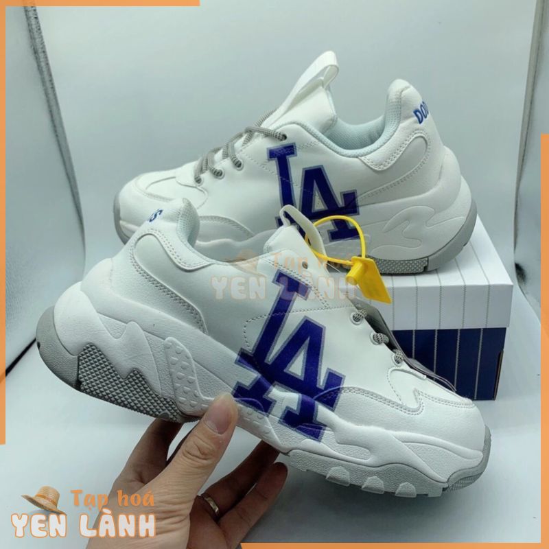 Giày MLB Boston LA ,NY Đế Nâu, Giầy LA, Boss Sneaker ulzzang thể thao nam nữ cổ ngắn đế độn 5cm tăng chiều cao