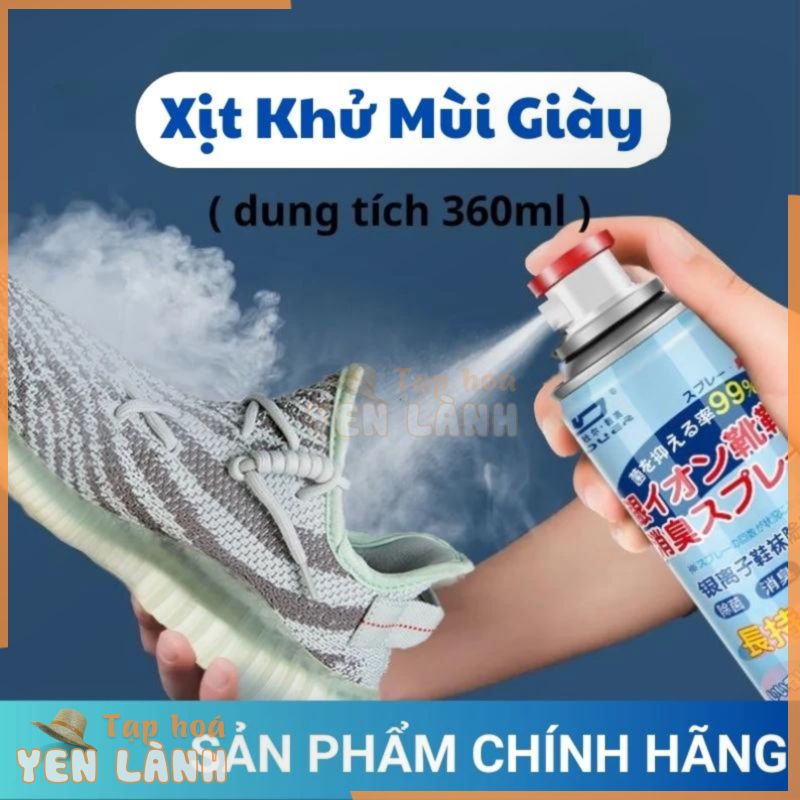 Chai Xịt Khử Mùi Giày Dép Nano Bạc, Chai Xịt Bọt Vệ Sinh Giày Dép, Mũ Bảo Hiểm, Xịt Khử Mùi Hôi Chân, Chai 260ml