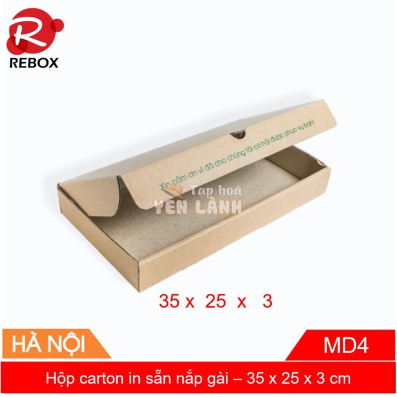 Hộp Carton 35x25x3 – 25 hộp gói hàng quần áo nắp cài siêu dày giá xưởng