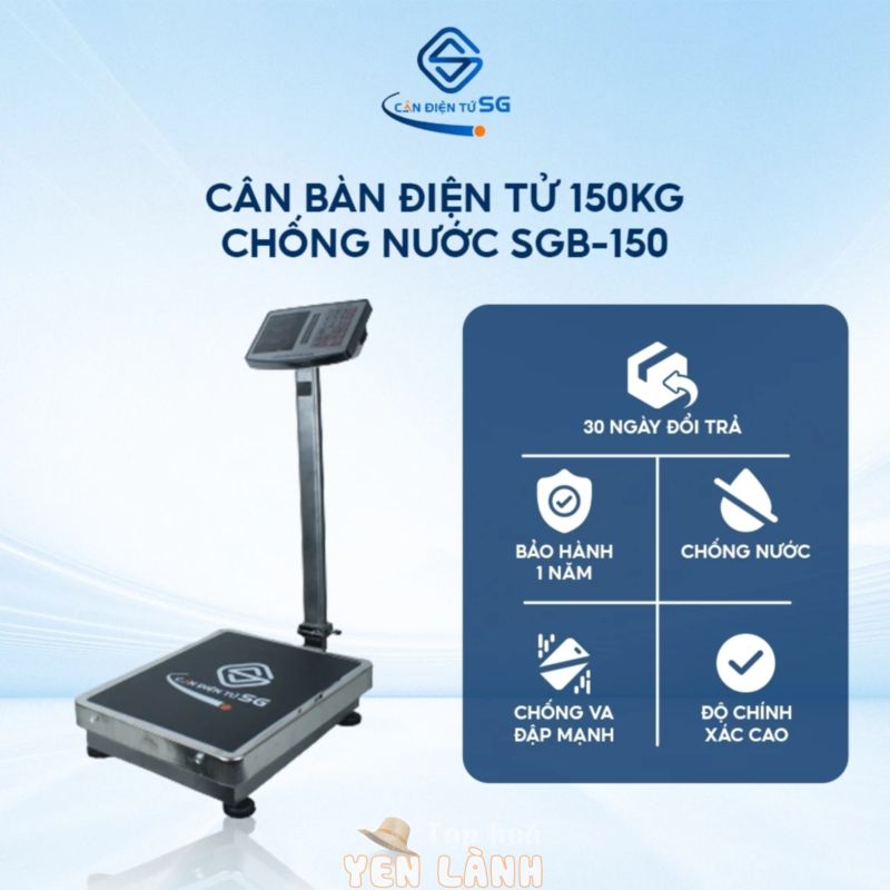 Cân bàn điện tử SGB-150 định lượng 150kg, độ chính xác cao và chống nước – Cân điện tử Sài Gòn