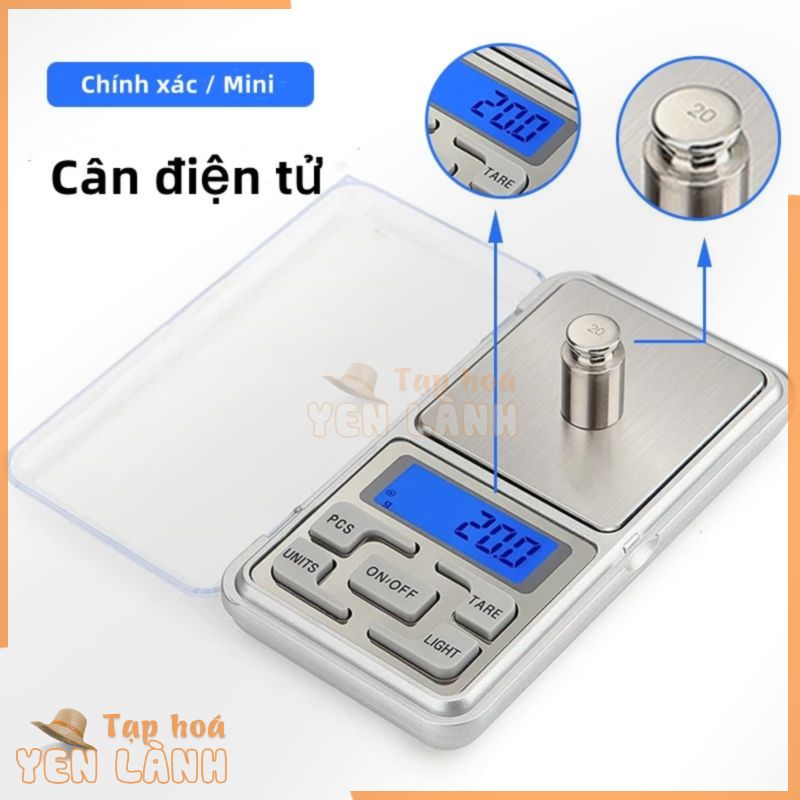 Cân điện tử mini tiện dụng đa năng 200g/0.01g, 500g/0.1g. Cân tiểu li điện tử bỏ túi độ chính xác cao[Tặng pin*2]