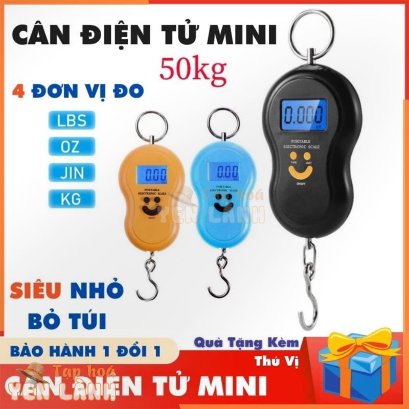 Cân Điện Tử Mini Cầm Tay Bỏ Túi gọn 50kg gia đình nhà bếp đi chợ cân hàng chính xác treo móc khóa thông minh chính hãng