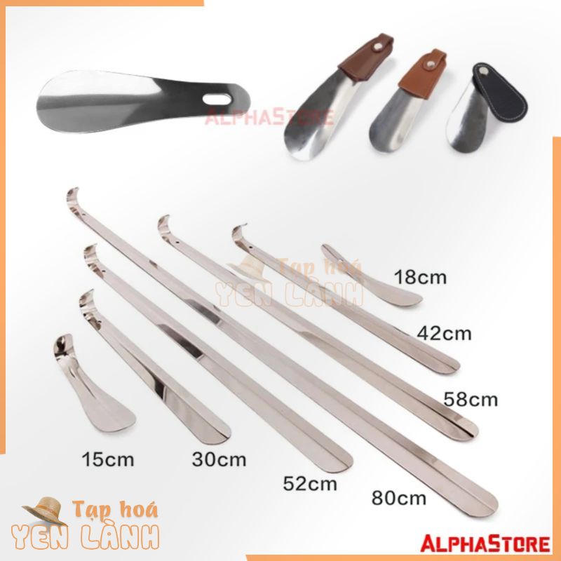 Đón Gót Giày Inox – Cây Xỏ Giày Shoe Horn, Cây Đi Giày Inox Shoehorn, Dài 10-80cm (Chống Đau Lưng)