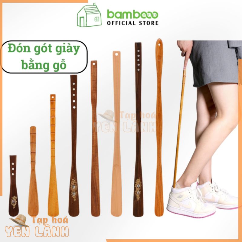 Đón gót giày bằng gỗ BAMBOOO ECO cây xỏ giày mọi tư thế, có dây treo tiện lợi