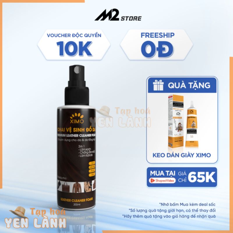 Chai vệ sinh giày đồ da, túi ví, áo, ghế da giúp làm sạch, dưỡng ẩm chống mốc XIMO XI03