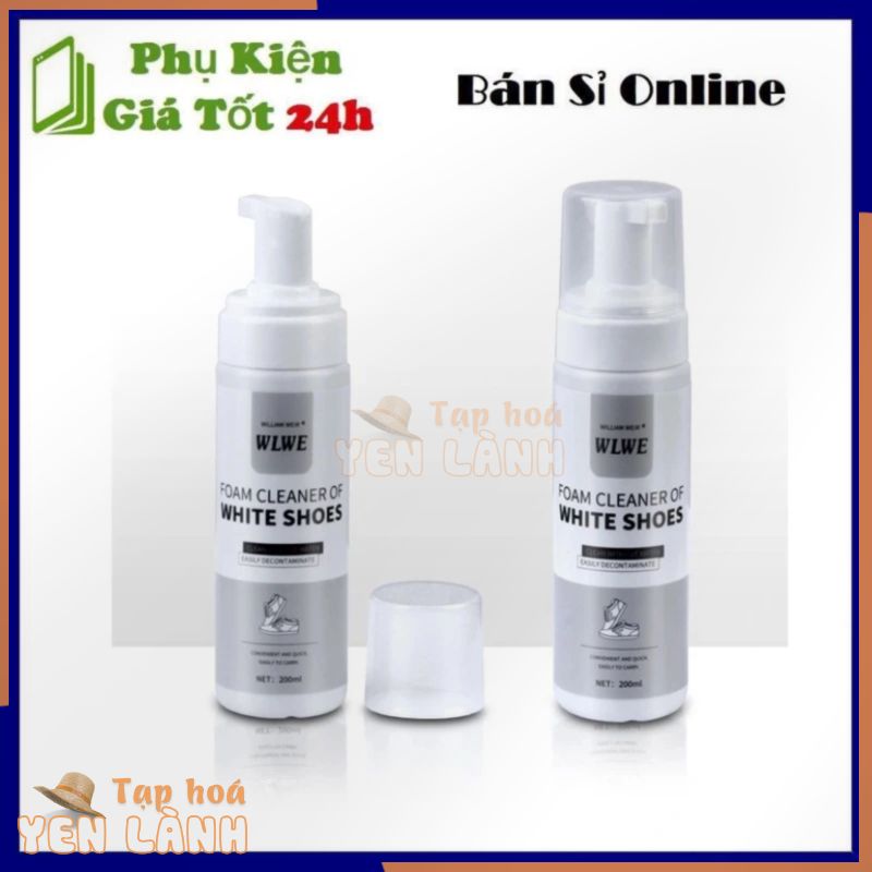 Chai tẩy rửa vệ sinh giày dép WLWE 200ml, bình xịt tạo bọt tuyết tẩy trắng giày, bảo dưỡng giúp giày dép trông như mới