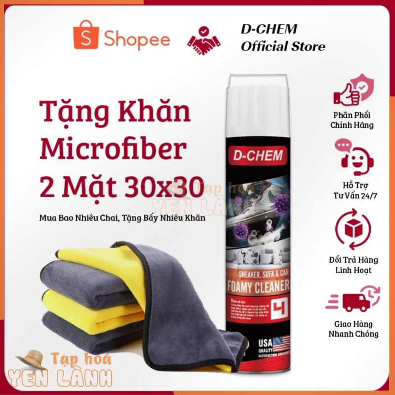 Vệ Sinh Giày Sneaker D-Chem Chai lớn 650ml  Xịt Dạng Bọt Tẩy Sạch Vết Bẩn GIày Dép Khử Mùi Hôi