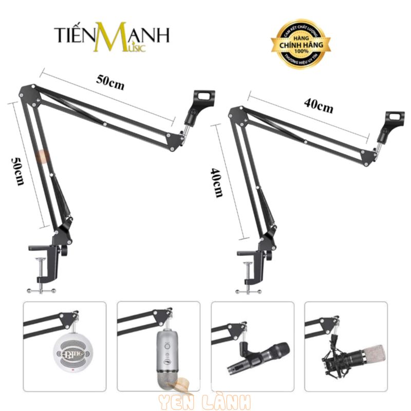 Chân Micro Kẹp Bàn Thu Âm LiveStream Arm NB35, NB37, NB39 – Giá Đỡ Đế Mic Stand NB-35, NB-37, NB-39 Microphone