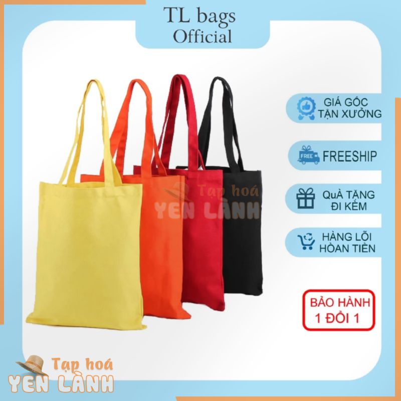 Siêu phẩm túi tote vải canvas TL trơn quốc dân phù hợp cho mọi lứa tuổi có nhiều size màu cho thoãi mái chọn lựa