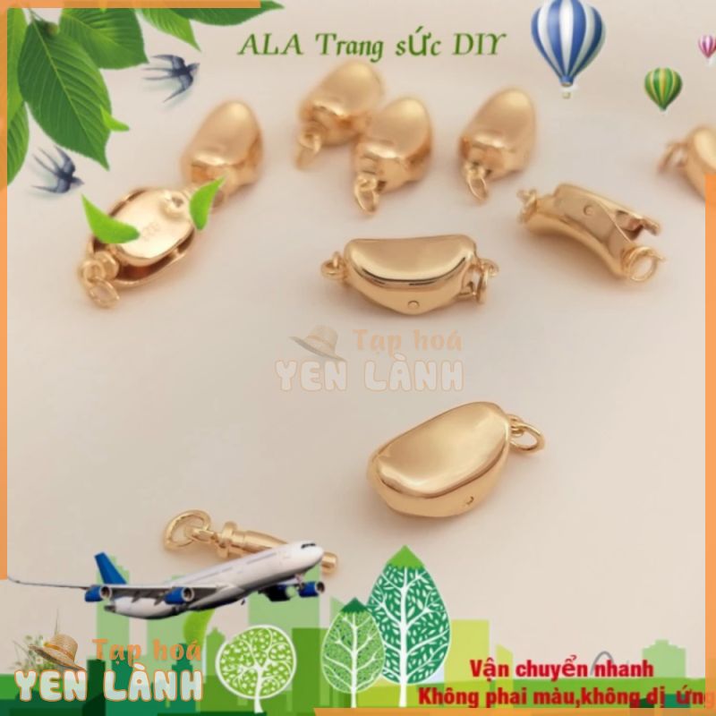 Trang sức DIY phụ kiện Mạ vàng 14K bảo quản màu thỏi hình con thuyền khóa gối khóa ngọc trai khóa thanh vòng đeo tay DIY vòng cổ phụ kiện hoàn thiện[Khóa kết nối/Khóa kẹp/đóng khóa/Vòng tay/Vòng cổ]