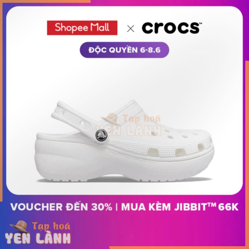 Giày Clog Nữ Crocs Platform Classic – White