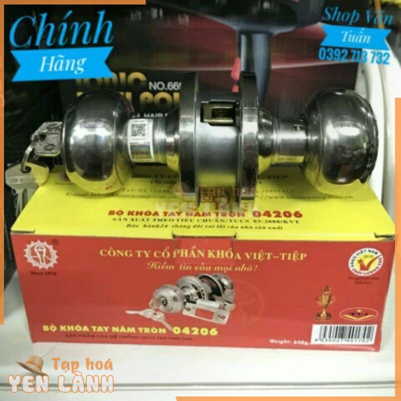 Ổ Khóa Cửa Việt Tiệp Tay Nắm Tròn 04206 Chính Hãng