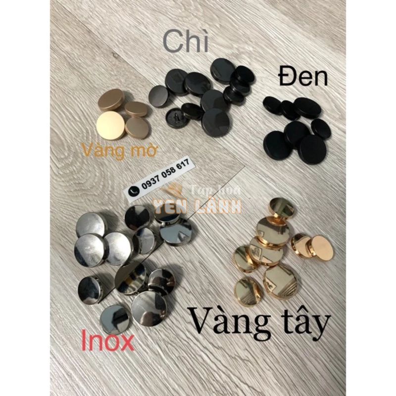 Cúc áo kim loại 2cm và 2.5 cm ( set 5 cúc)