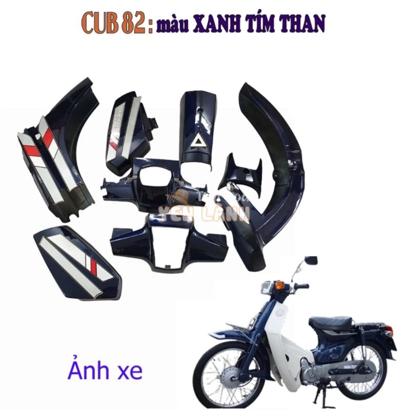 Dàn áo -Bộ nhựa xe CUB 82 màu Xanh tím