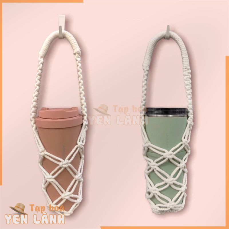 Túi đan handmade Macrame đựng bình nước