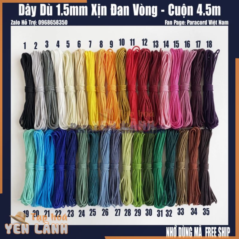 dây dù 1mm – 1,5mm đan vòng tay – cuộn 4,5 mét