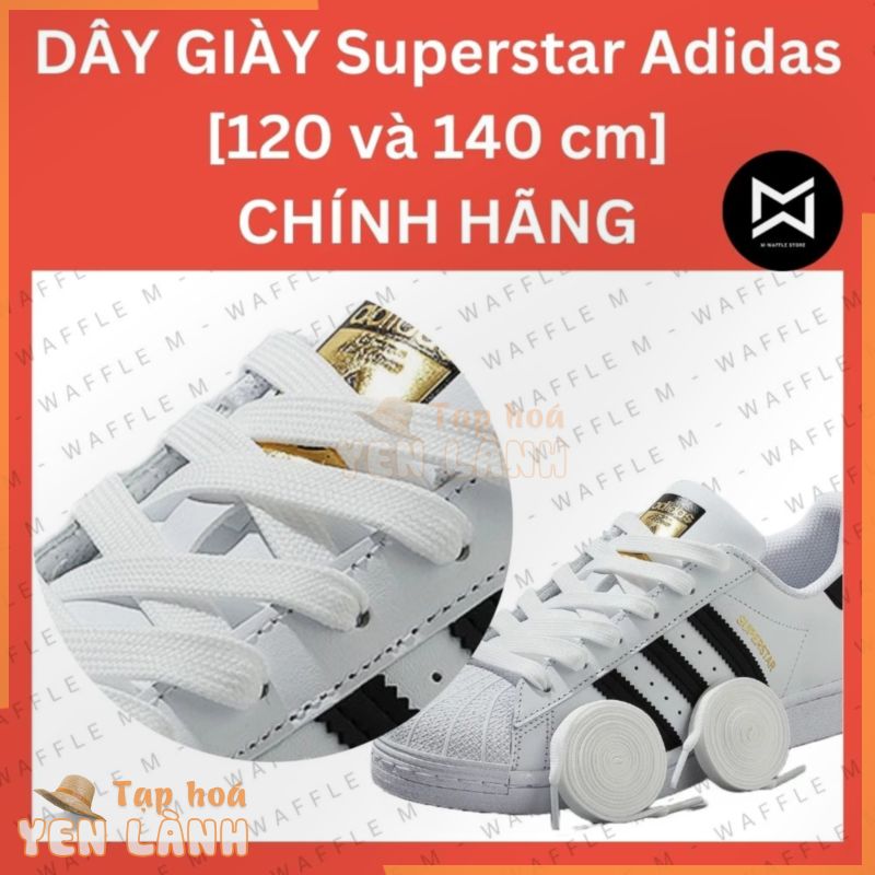 ( ́   ̃ ) Dây giày Adidas Superstar – Màu Trắng – Bản OG