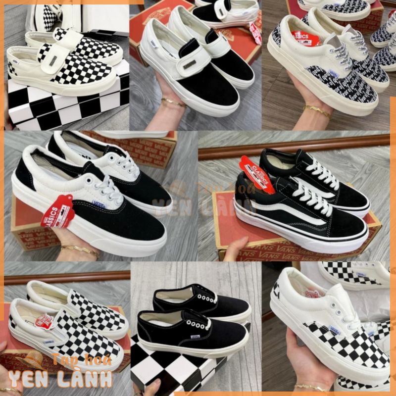 Giày Vans Dán Nam Nữ, Giày thể thao Vans caro lười, Vans đen vault, Van Fog,Van caro buộc dây Thể Thao hàng Đẹp Full Box