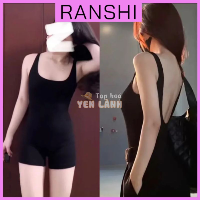 Jumpsuit Hai Dây Hở Lưng RANSHI SẴN ĐỆM NGỰC Ôm Sát Body Áo Liền Quần Chất Thun Tăm Lạnh Thoáng Mát Siêu Xinh – RBS030