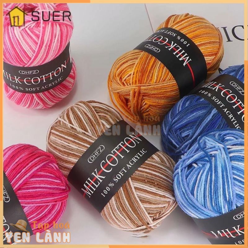 Sợi Cotton Sữa Suenin, Túi Mũ Búp Bê Giày Dệt Tay Sợi Len Diy, Khâu Màu Thanh Lịch 3 Dây Áo Len Móc Len Diy Cho Bé Cashmere