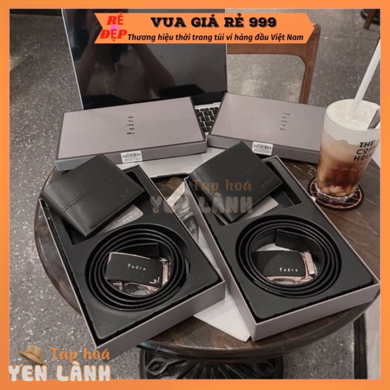 Set dây thắt lưng ví nam PEDRO thời trang cao cấp full box túi giấy sang trọng THL01