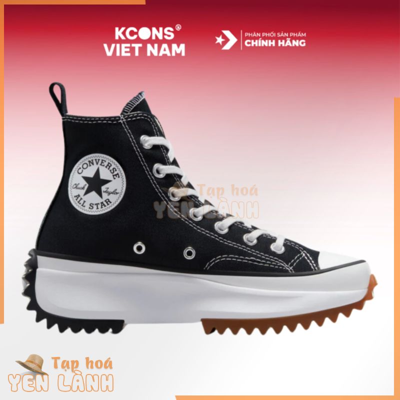 Run Star Hike Black High Top | Giày Converse Thể Thao Đế Cao 166800C