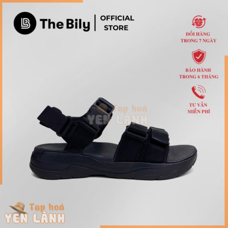 Giày Sandal Nam Nữ Unisex The BiLy Quai Ngang Dây Dù Đế IP Siêu Êm Nhẹ Màu Đen-BL05