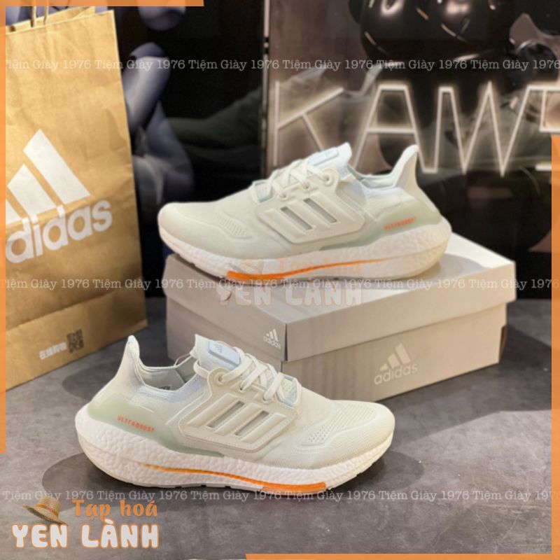 Giày Chạy Bộ Ultra Boost 22 White Blue Orange  Tint UB Bản 8.0 Xanh Mint Đế Trắng Cam  Bản Cao Cấp Boost Nén Fullbox