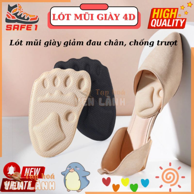 Miếng lót mũi giày 4d 2023 mút xốp eva êm chân. Đệm mũi giày(thể thao, cao gót, búp bê…) chống trượt, giảm đau mũi chân