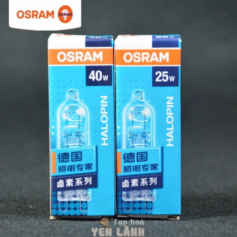 OSRAM G9 Đèn Halogen Đính Hạt 230V 25W 40W Trong Suốt Chân Cong Bàn Tường Âm Trần ánh Sáng