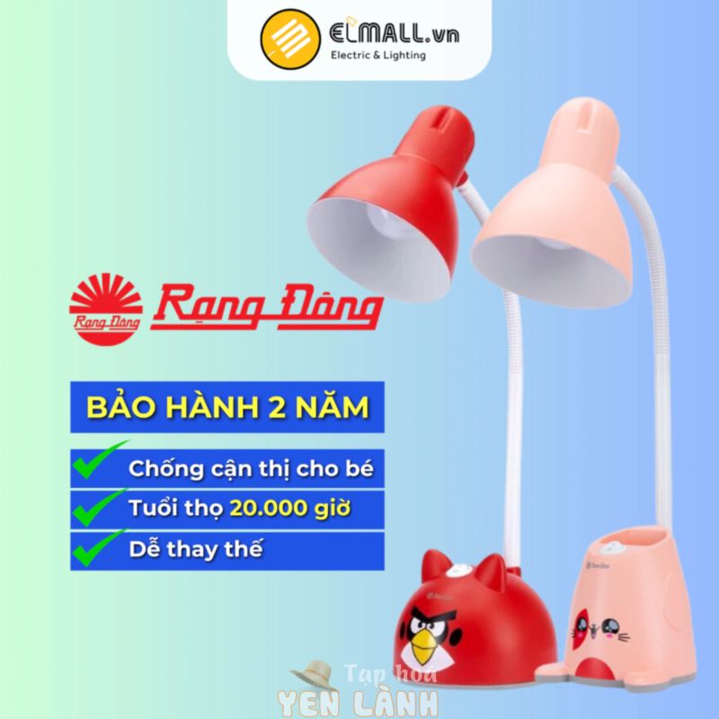 Đèn bàn học chống cận cho bé, Rạng Đông 5W RD-RL-27.V2, RD-RL-24.V2, hình con vật con thú cute cho bé trai, bé gái