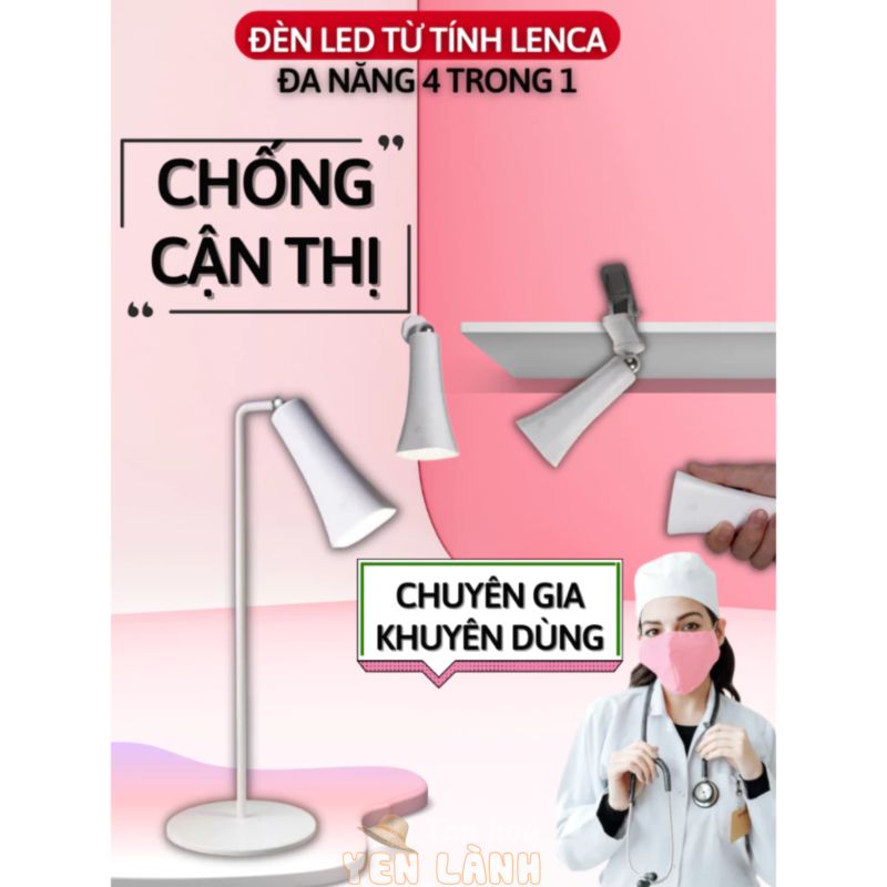 Đèn học để bàn không dây Lenca đèn bàn làm việc đọc sách đèn ngủ đèn pin tích điện kết nối từ tính