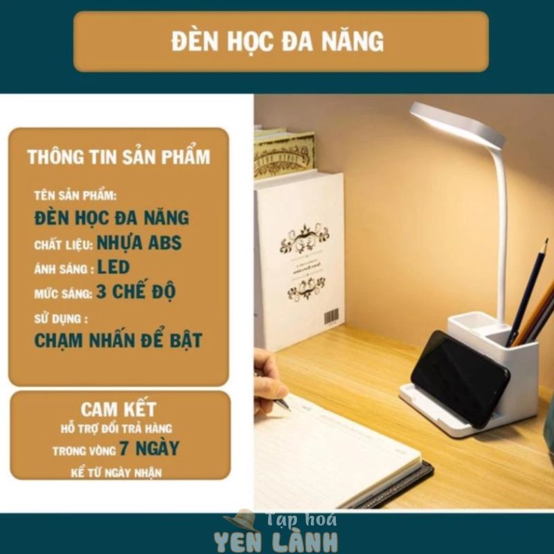 Đèn học đề bàn Chống Cận Tích Điện- 3 Chế Độ Ánh Sáng Tự Nhiên  – Bật Tắt Cảm Ứng kết nối cực nhanh CHÍNH HÃNG BH 1 NĂM