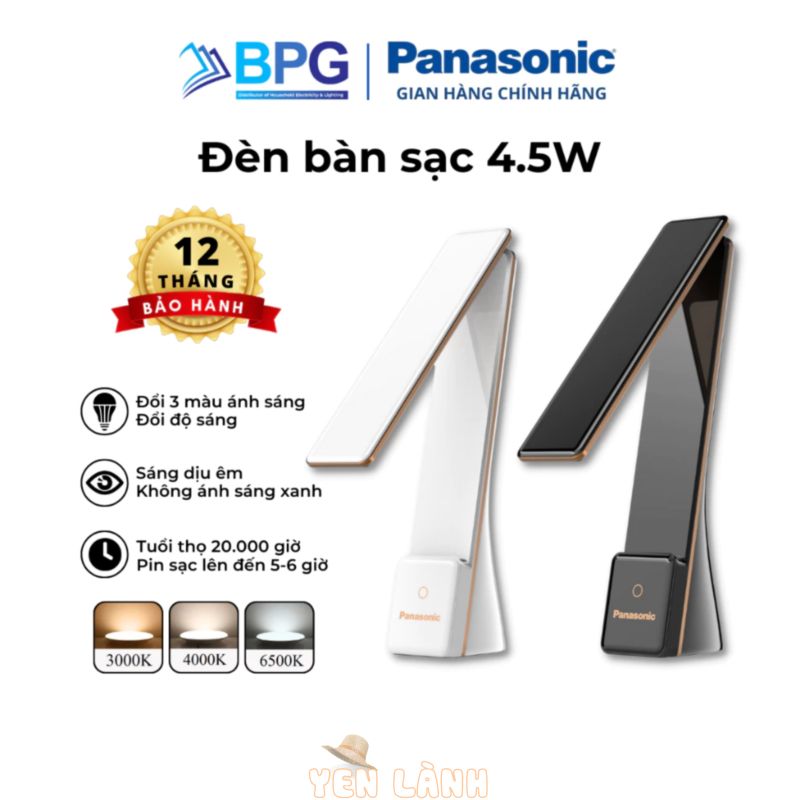 Đèn Bàn PANASONIC 5W Nhỏ gọn, gập để bật tắt, nút bấm cảm ứng, không ánh sáng xanh bảo vệ mắt