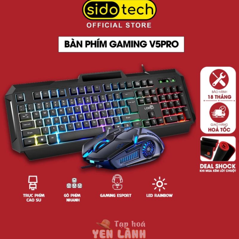 Bàn Phím Máy Tính Gaming RGB SIDOTECH LDK V4 Pro Có Dây / Đèn LED RGB Chống Nước Chơi Game Máy Tính Esport – Chính Hãng