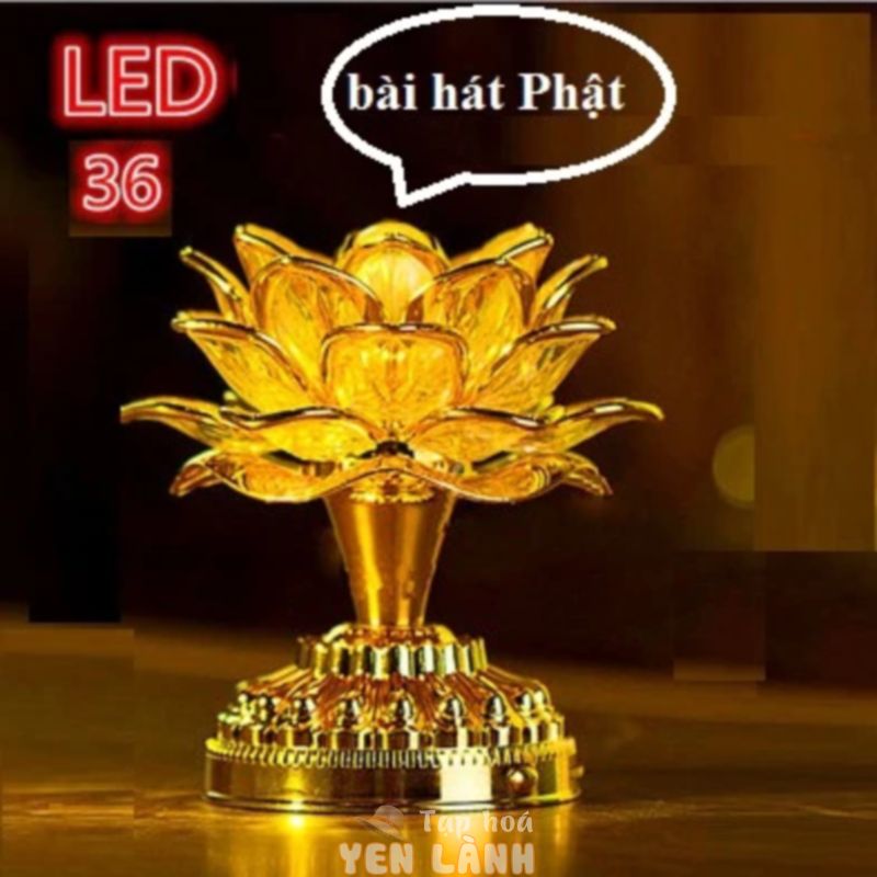 Đèn bàn thờ LED Hoa sen nhiều màu đa năng(36 Bài hát Phật) xài pin / điện_video