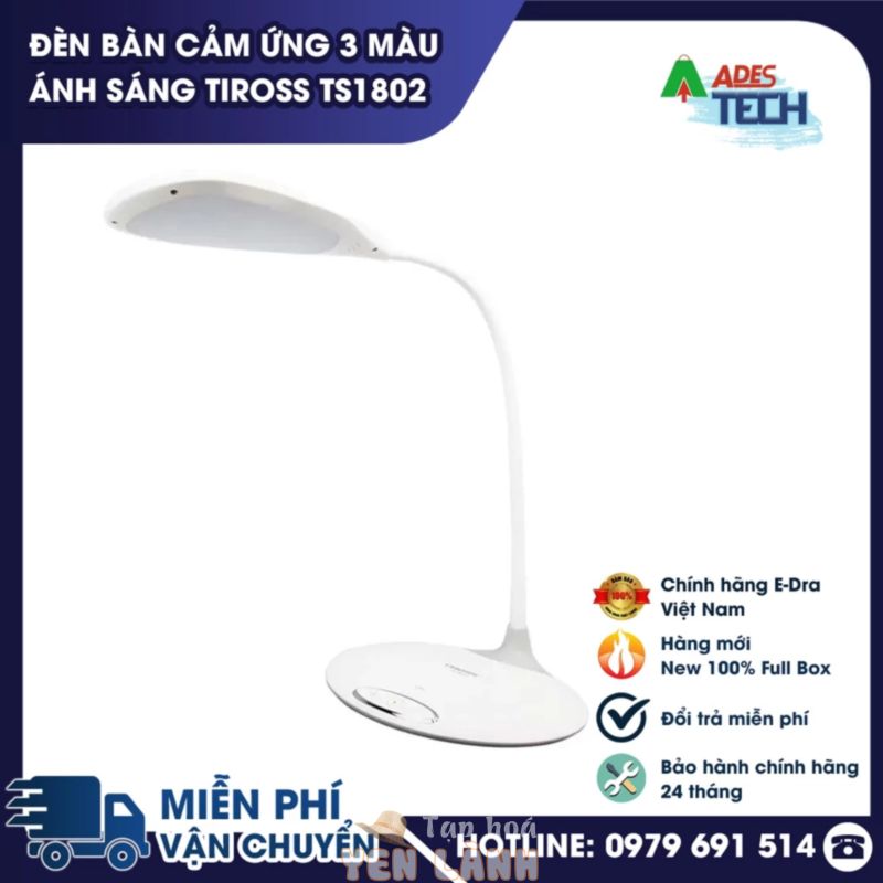 [HÀNG CHÍNH HÃNG] Đèn Bàn Cảm Ứng 3 Màu Ánh Sáng Tiross TS1802