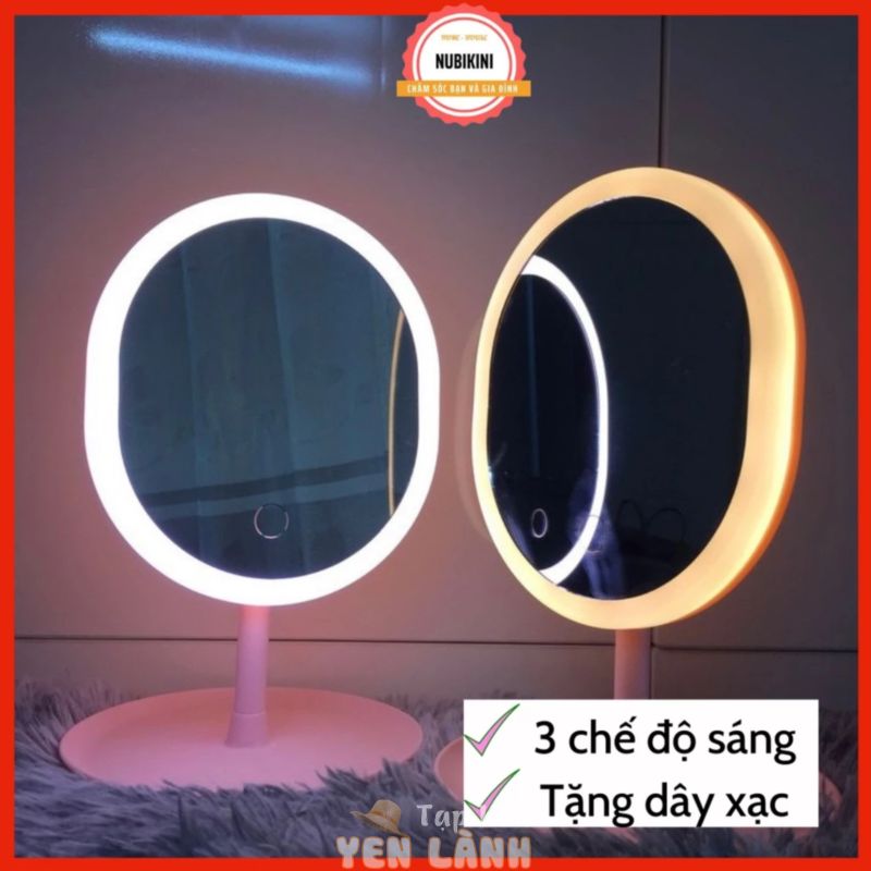 Gương Trang Điểm Để Bàn – Đèn Led [Kèm Sạc]