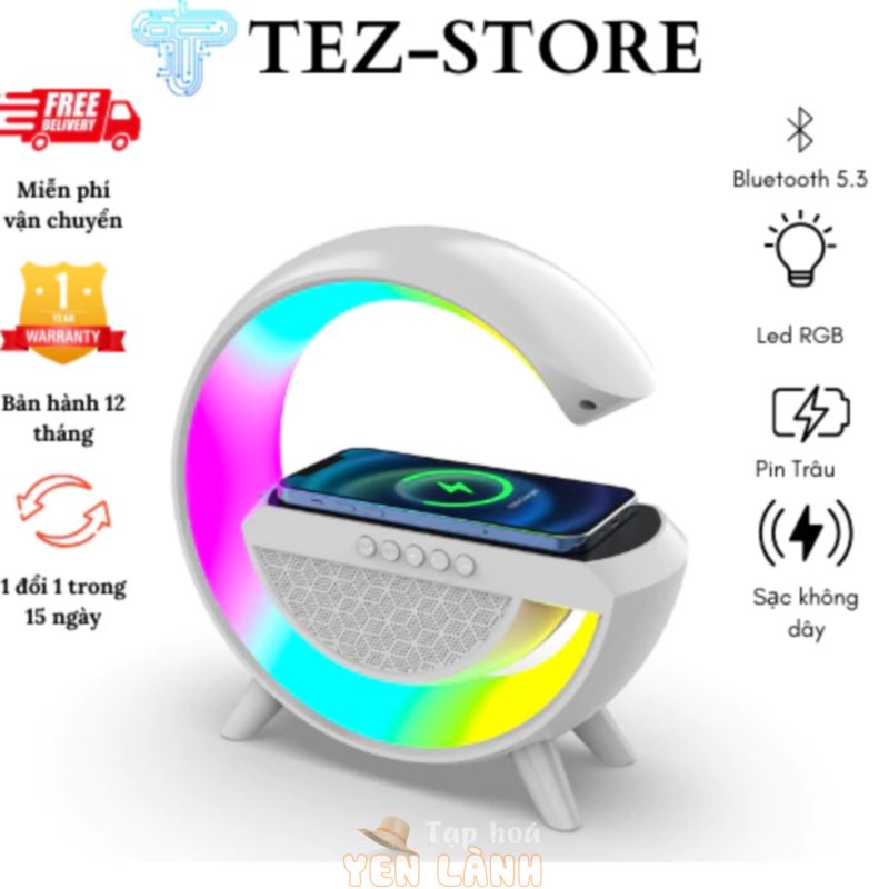 Loa Bluetooth Chữ G Kiêm Sạc Không Dây, Đèn Ngủ LED RGB BT2301 – Loa Máy Tính Bluetooth Trang Trí Decor Bàn Làm Việc