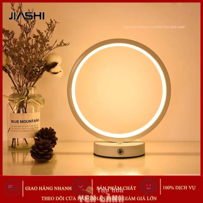 JIASHI Đèn ngủ có thể sạc lại LED phong cách cổ điển đơn giản đèn ngủ để bàn phòng ngủ