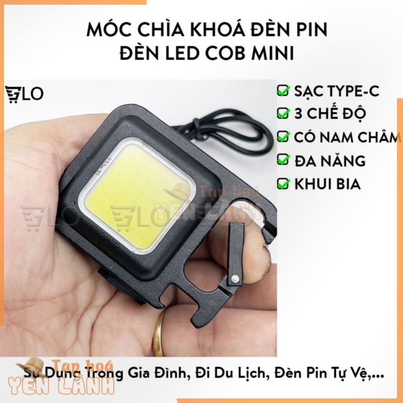 Móc Chìa Khoá Đèn Pin Đèn Led COB Mini Nam Châm Đa Năng Bỏ Túi Tiện Dụng Mang Theo Du Lịch Dã Ngoại