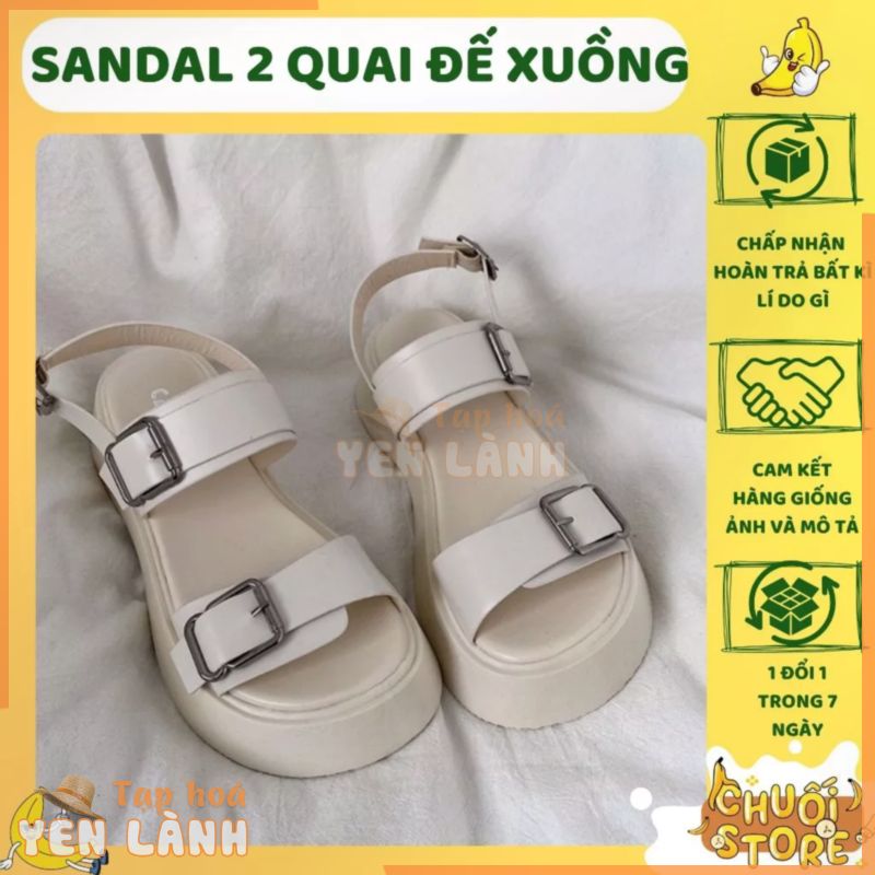 [SẴN+CÓ VIDEO] Dép Sandal Ulzzang LOẠI 1 – Giày đi học nữ đế cao hai quai cài khuy phong cách mang áo dài