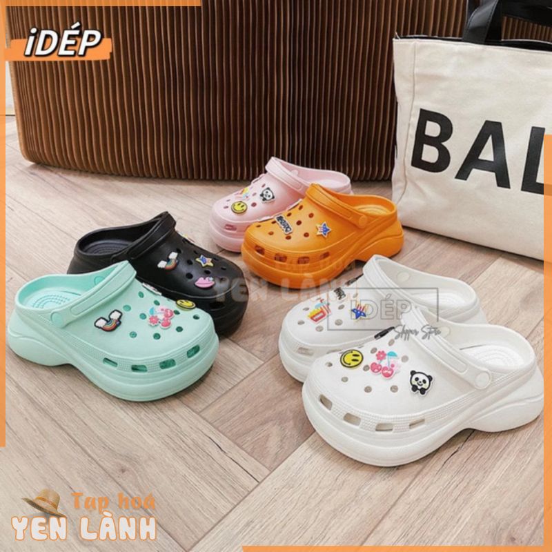 (Hàng cao cấp) Dép Cross nữ đế độn cao su 6cm iDÉP tặng kèm sticker cute EVA – Sục đế dày SL067 ( ẢNH + VIDEO THẬT)