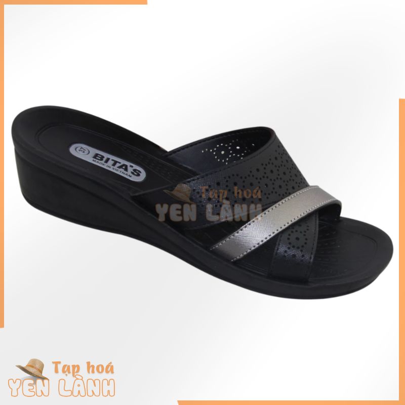 DÉP LÊ QUAI NGANG NỮ TRUNG NIÊN BITA’S ĐẾ CAO DAN.84 SIZE 36 – 41 (ĐEN) – BITAS