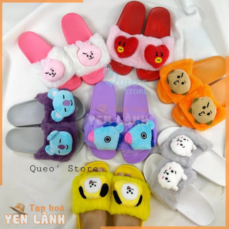 (Ảnh thật) Slipper BTS bông UNOFF – Dép bông đi trong nhà BTS