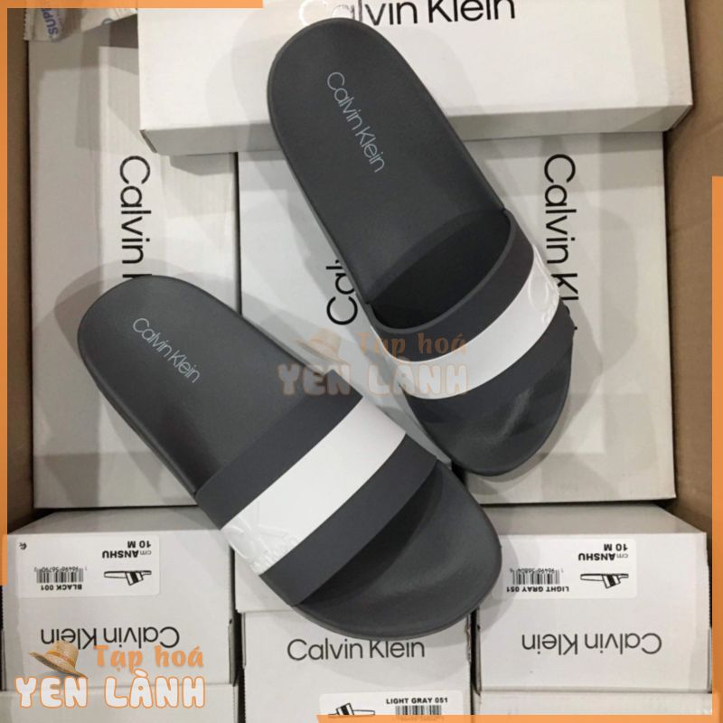 [CHÍNH HÃNG] Dép Quai Ngang Calvin Klein Anshu Black – Grey Fullbox