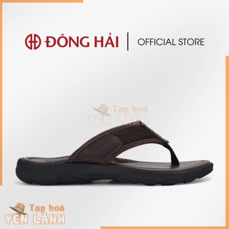 Dép kẹp nam casual da bò đế cao su chắc chắn Đông Hải – D3215