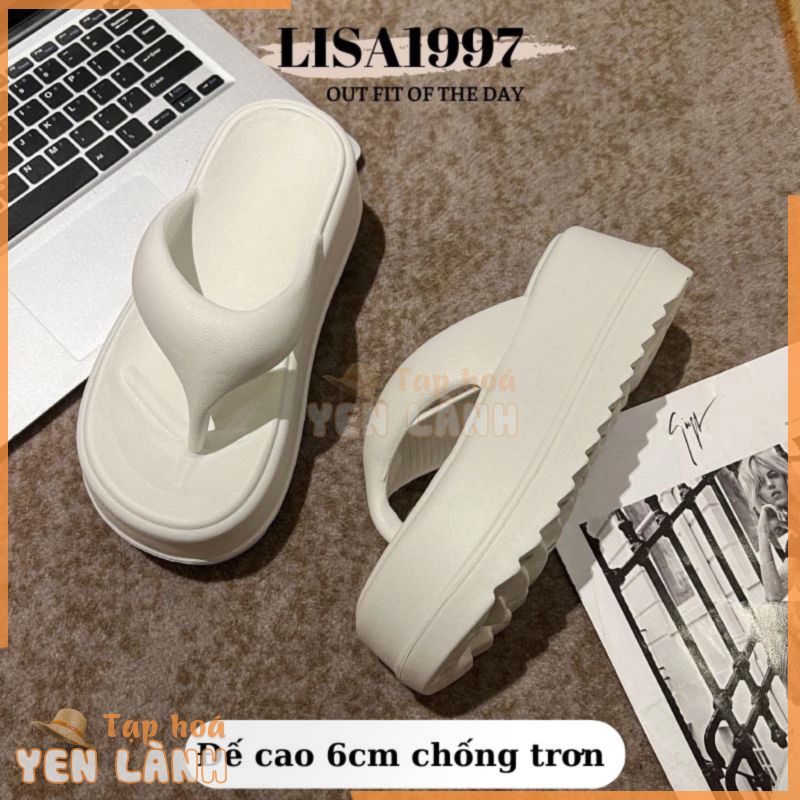 Dép tông đế cao 6cm chất liệu eva nhẹ tông dáng chiều cao mẫu mới 2023